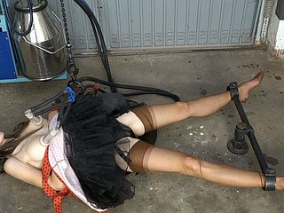 Ordeño tetas en nylons