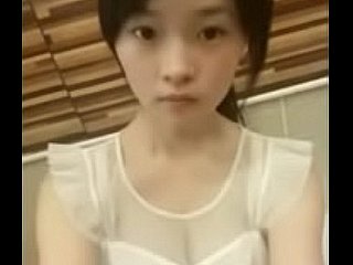 Cute chinese teen winking first of all webcam