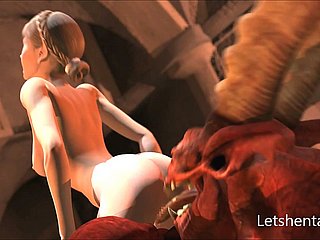 ایچ ڈی ڈیمن اتارنا shagging دو hentai